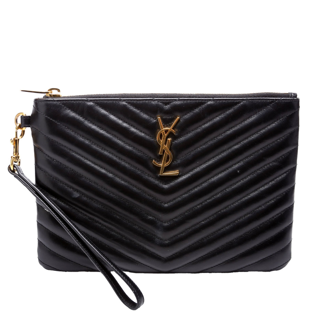 379039 A5 Matelasse Pouch Black