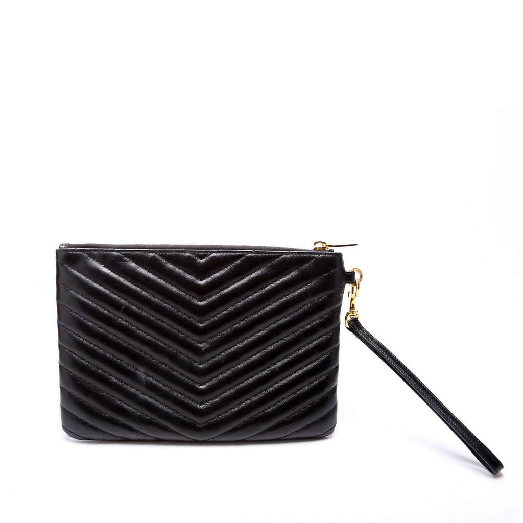 379039 A5 Matelasse Pouch Black