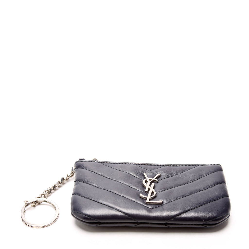 438386 Calfskin Matelasse Key Pouch Black