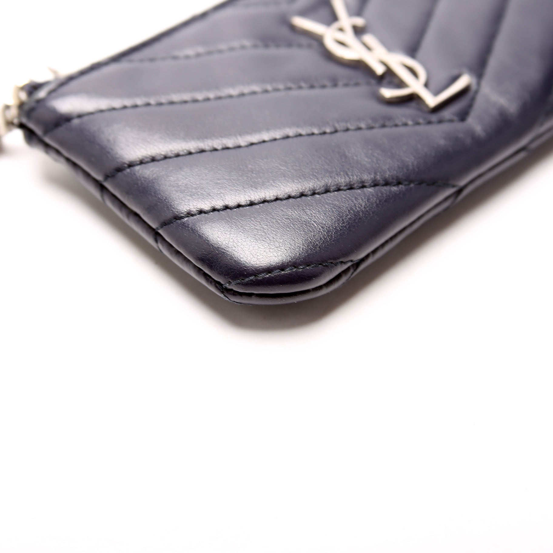 438386 Calfskin Matelasse Key Pouch Black