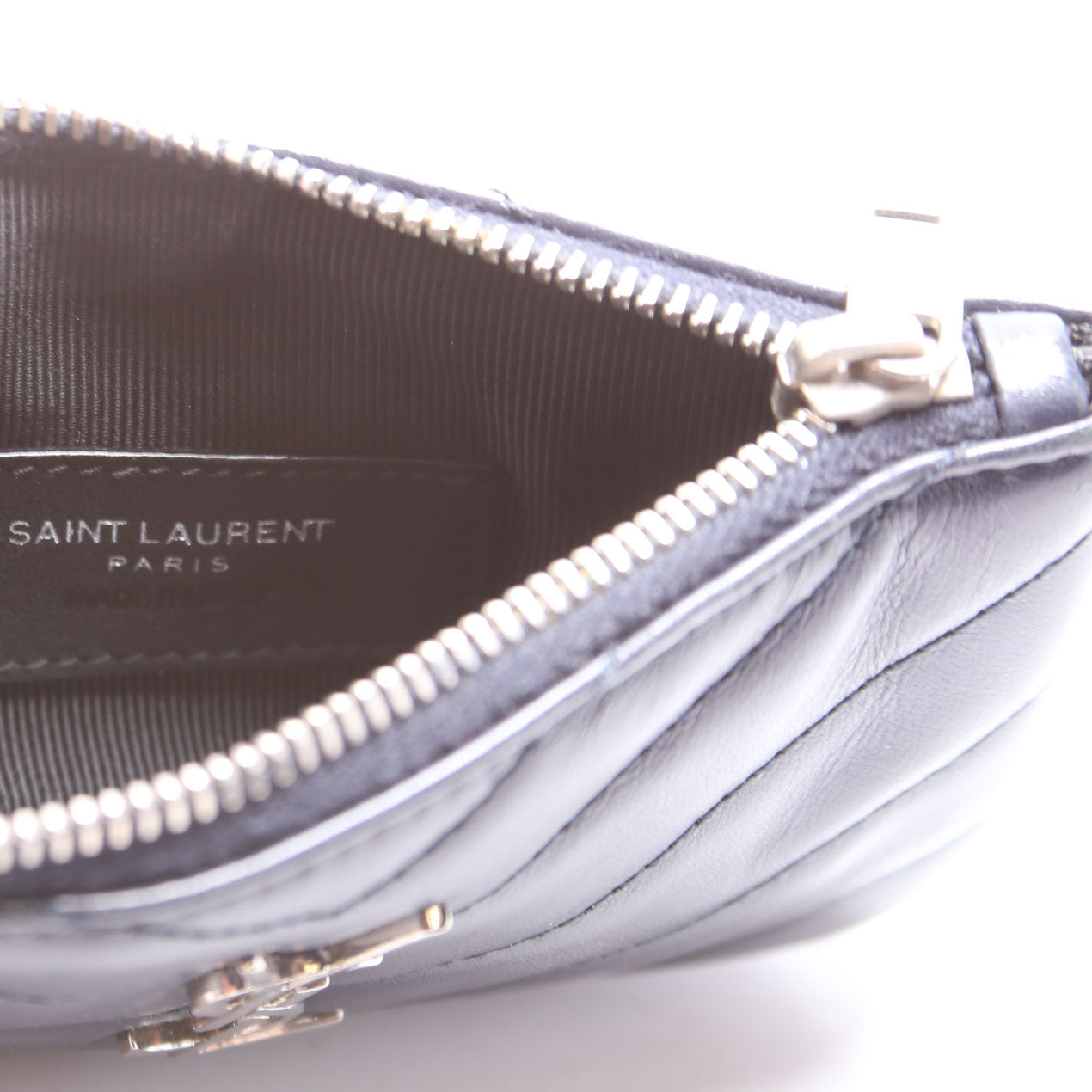 438386 Calfskin Matelasse Key Pouch Black