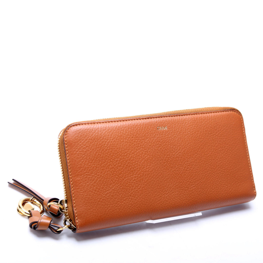 Alphabet Zip Around Wallet Brown