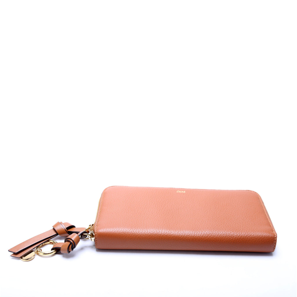 Alphabet Zip Around Wallet Brown