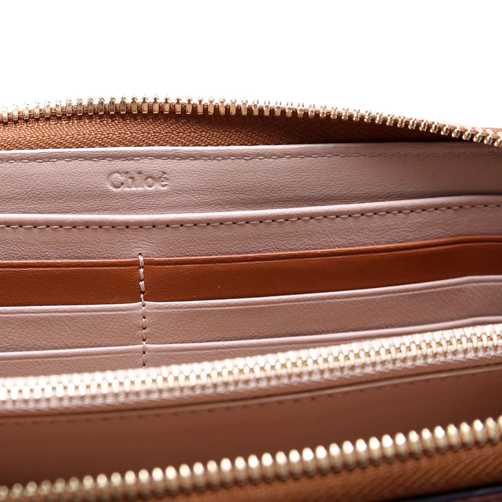 Alphabet Zip Around Wallet Brown