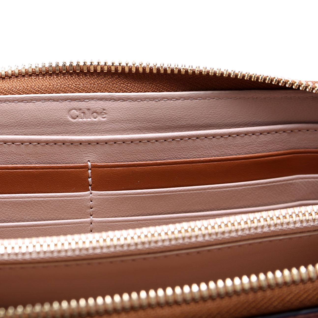 Alphabet Zip Around Wallet Brown