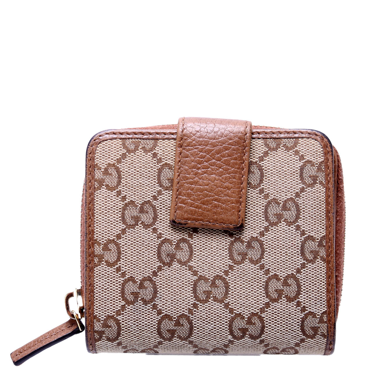 346056 GG Canvas Compact Wallet Brown