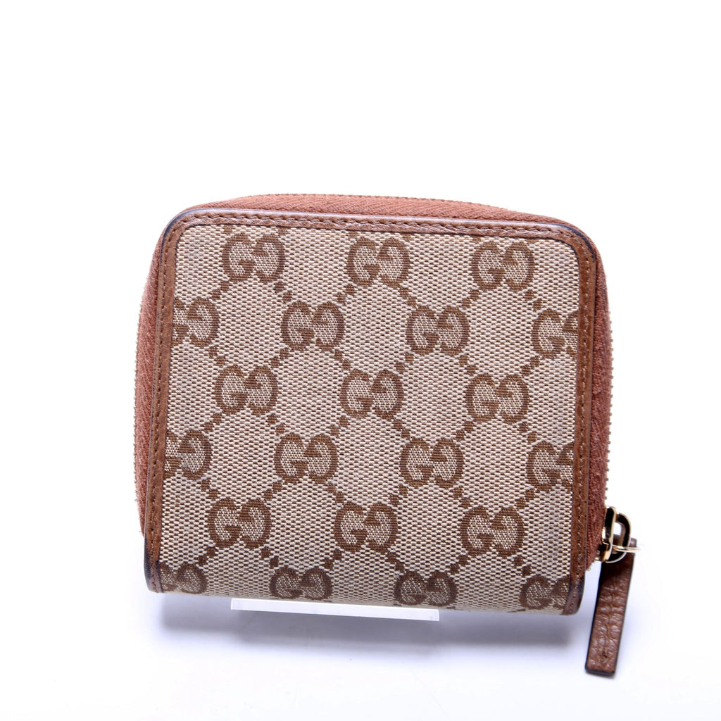 346056 GG Canvas Compact Wallet Brown