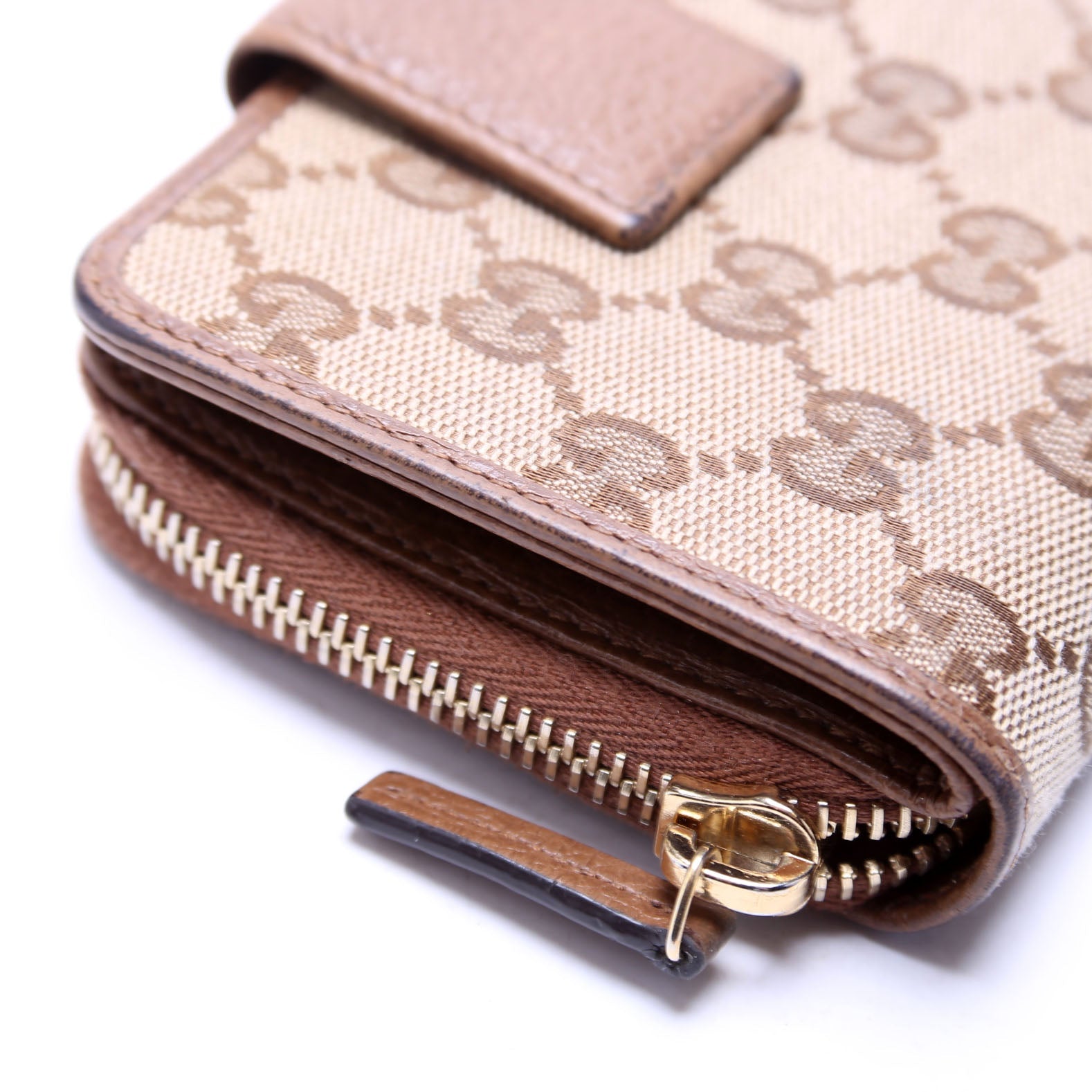 346056 GG Canvas Compact Wallet Brown
