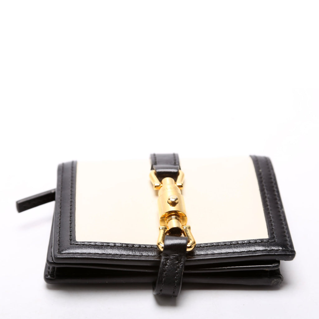 Gucci 645536 Leather Jackie Wallet Black/Cream