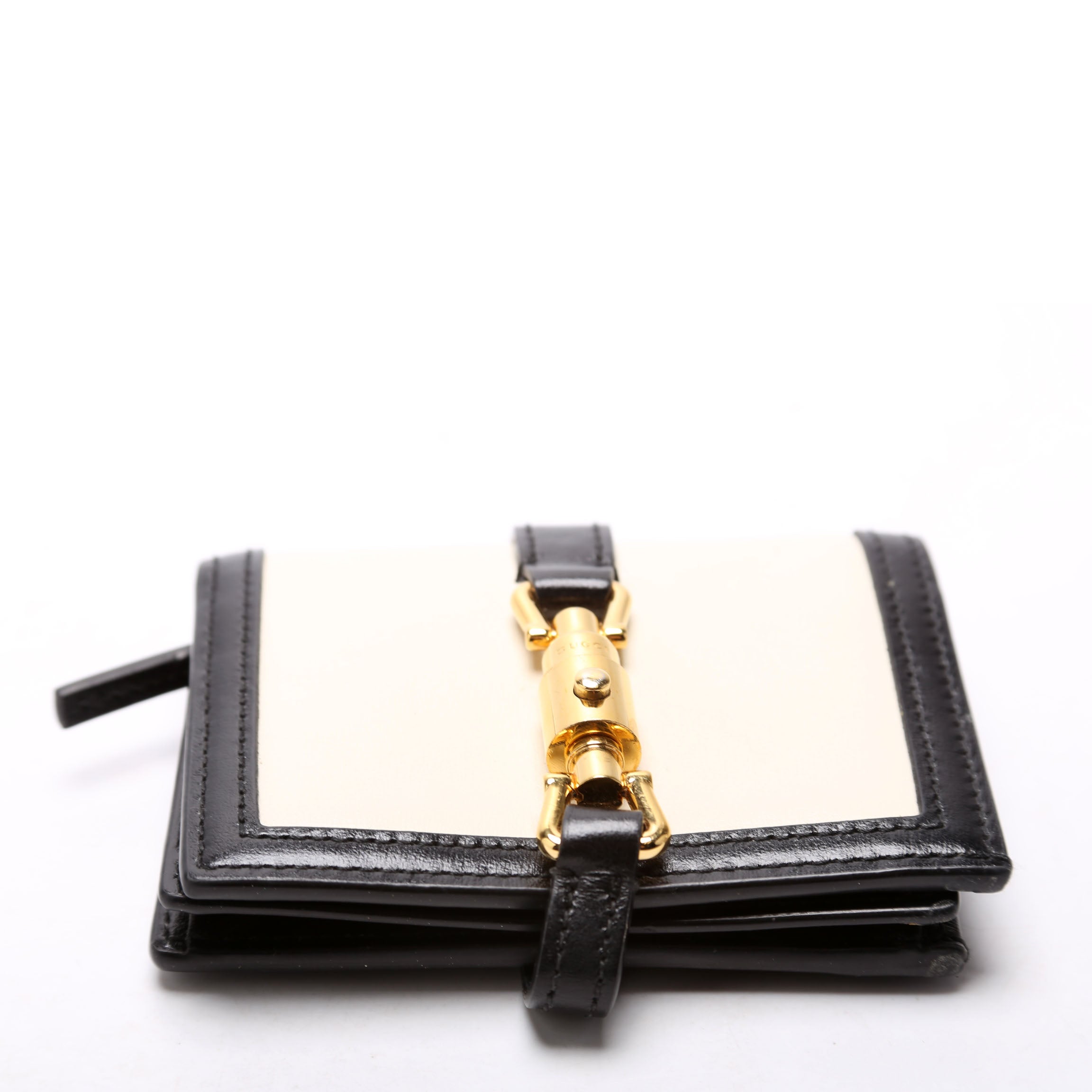 Gucci 645536 Leather Jackie Wallet Black/Cream