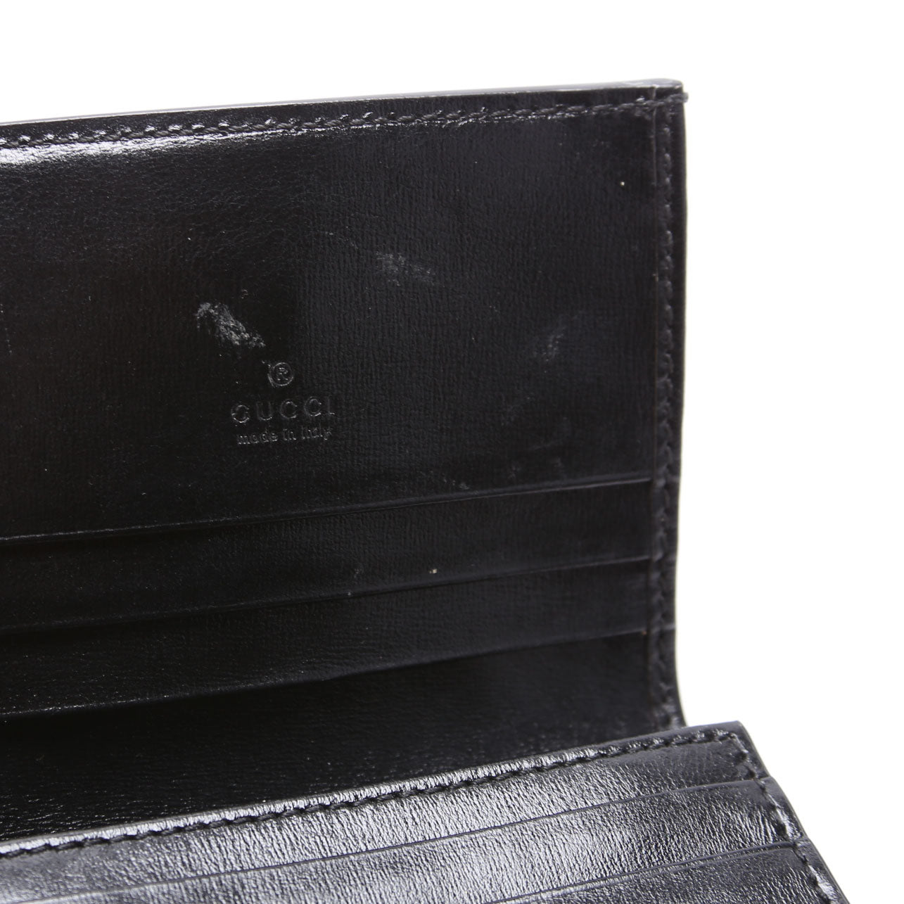 Gucci 645536 Leather Jackie Wallet Black/Cream
