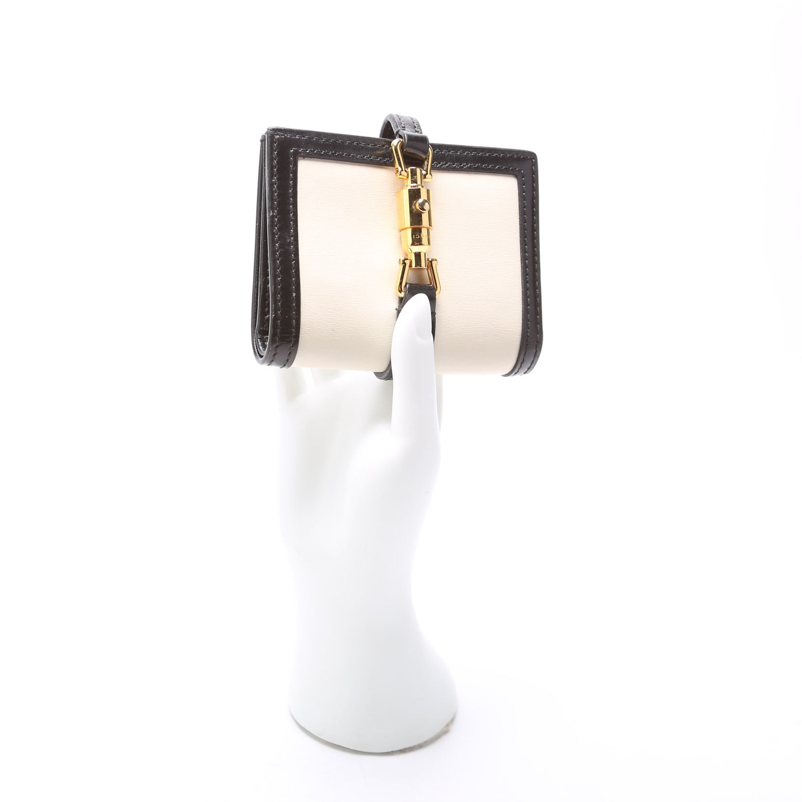 Gucci 645536 Leather Jackie Wallet Black/Cream