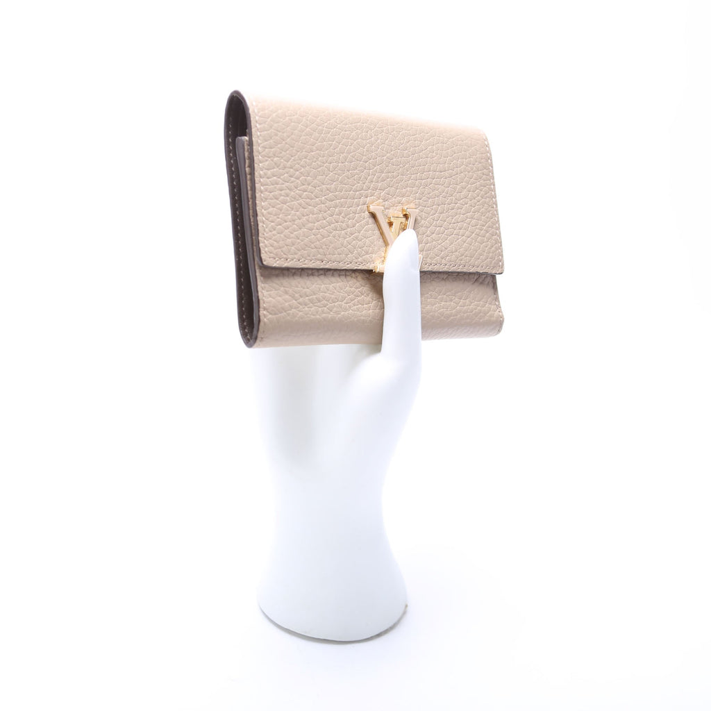 Capucines Wallet Compact Beige