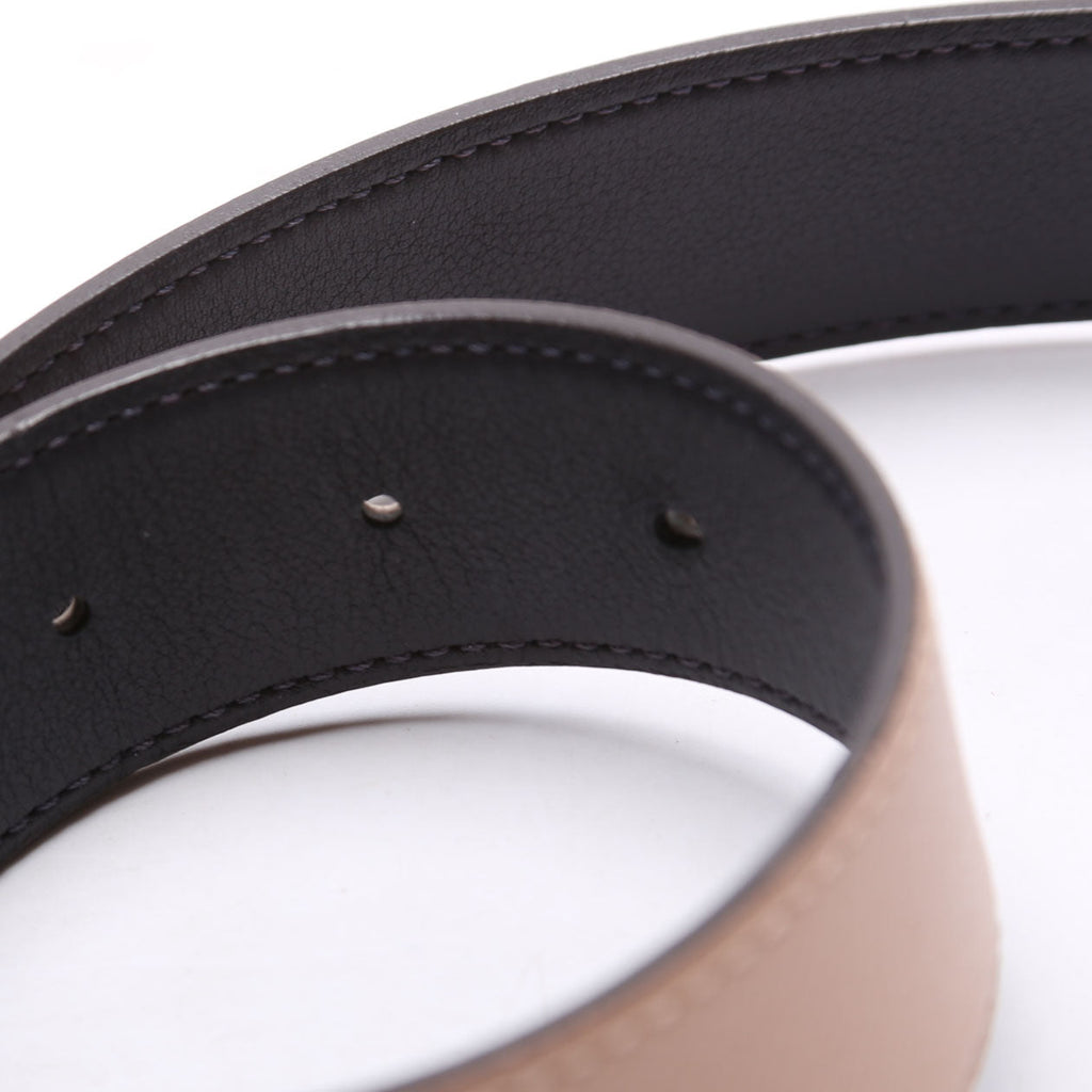 H Focus Reversible Leather Belt Size 90 Pink/Navy