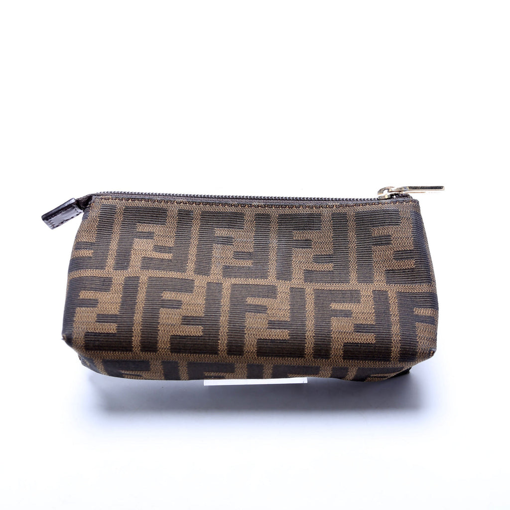 7N0037 Zucca Fabric Mini Cosmetic Pouch Brown