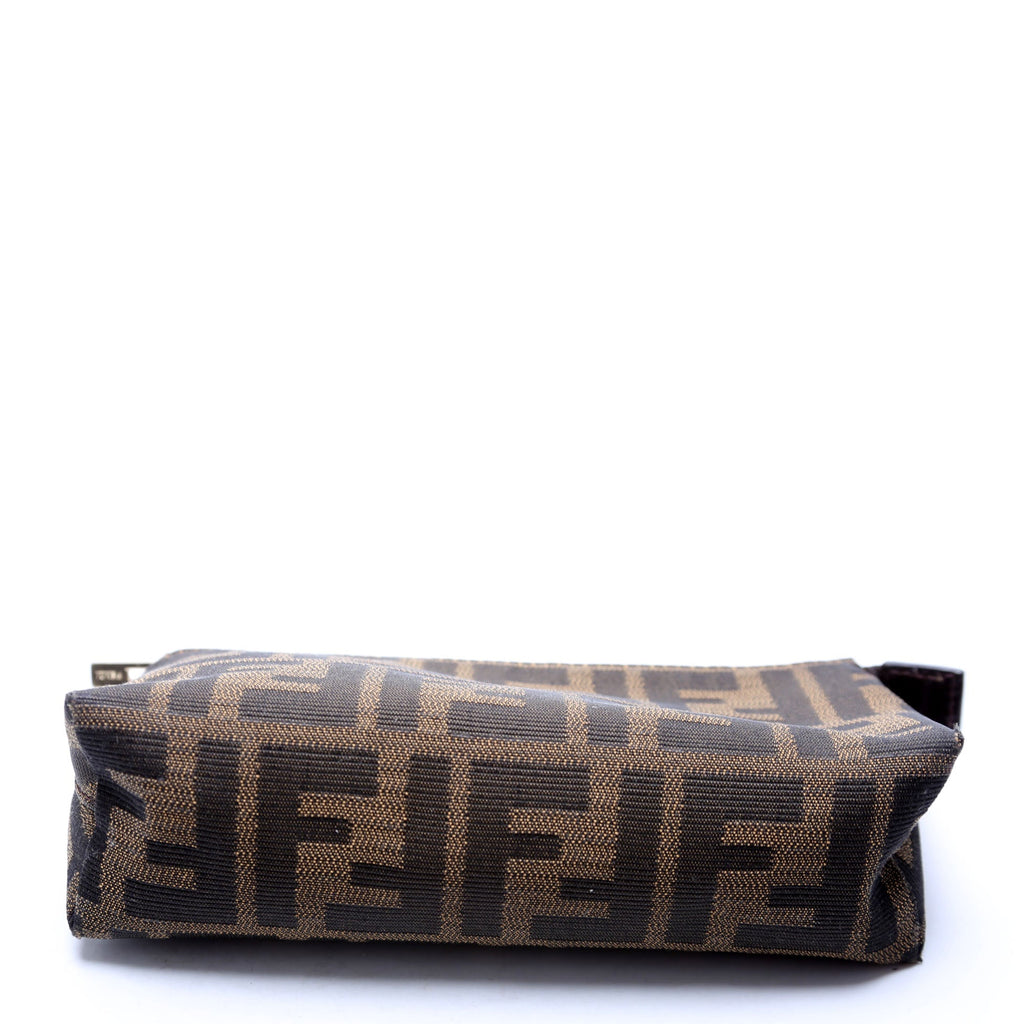 7N0037 Zucca Fabric Mini Cosmetic Pouch Brown