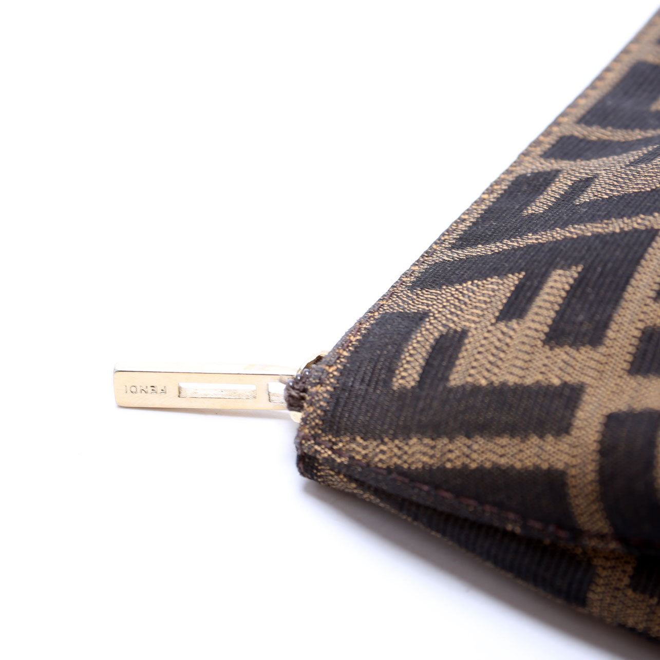 7N0037 Zucca Fabric Mini Cosmetic Pouch Brown