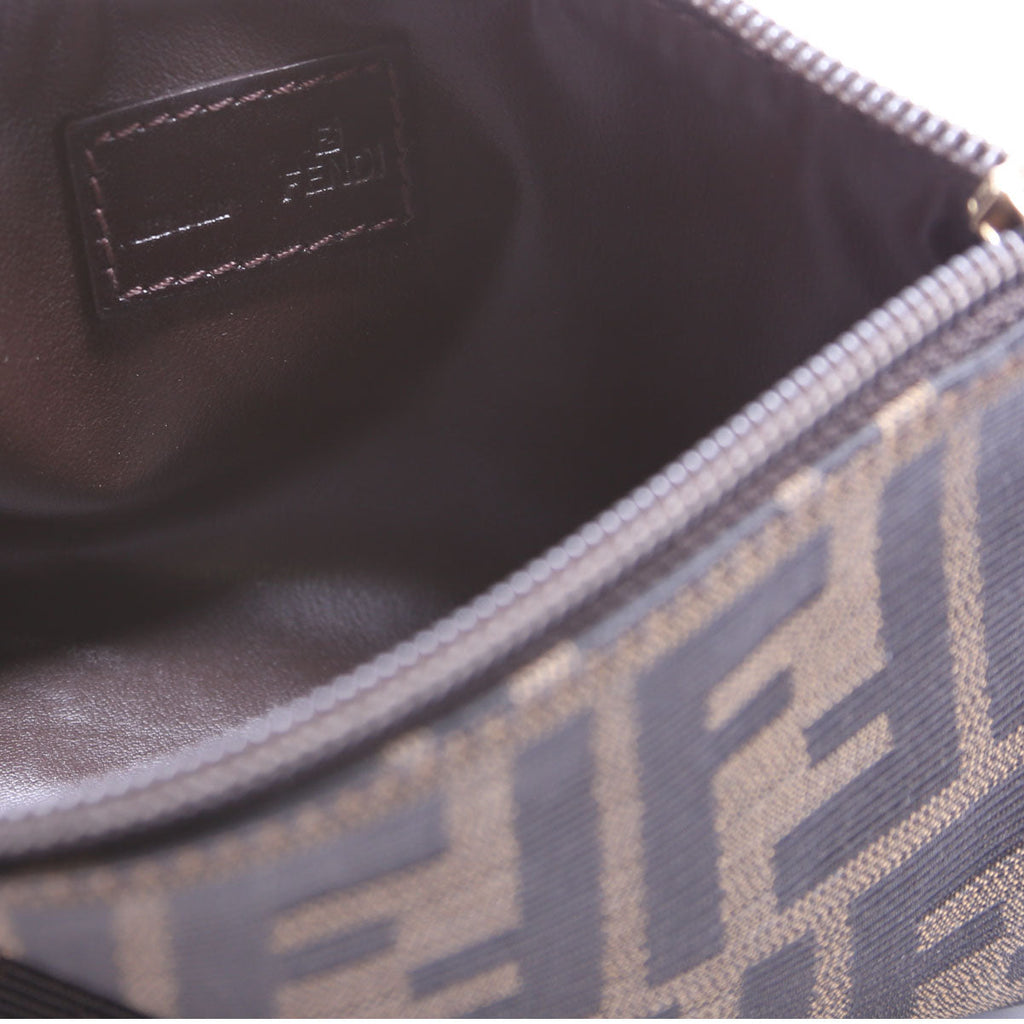 7N0037 Zucca Fabric Mini Cosmetic Pouch Brown