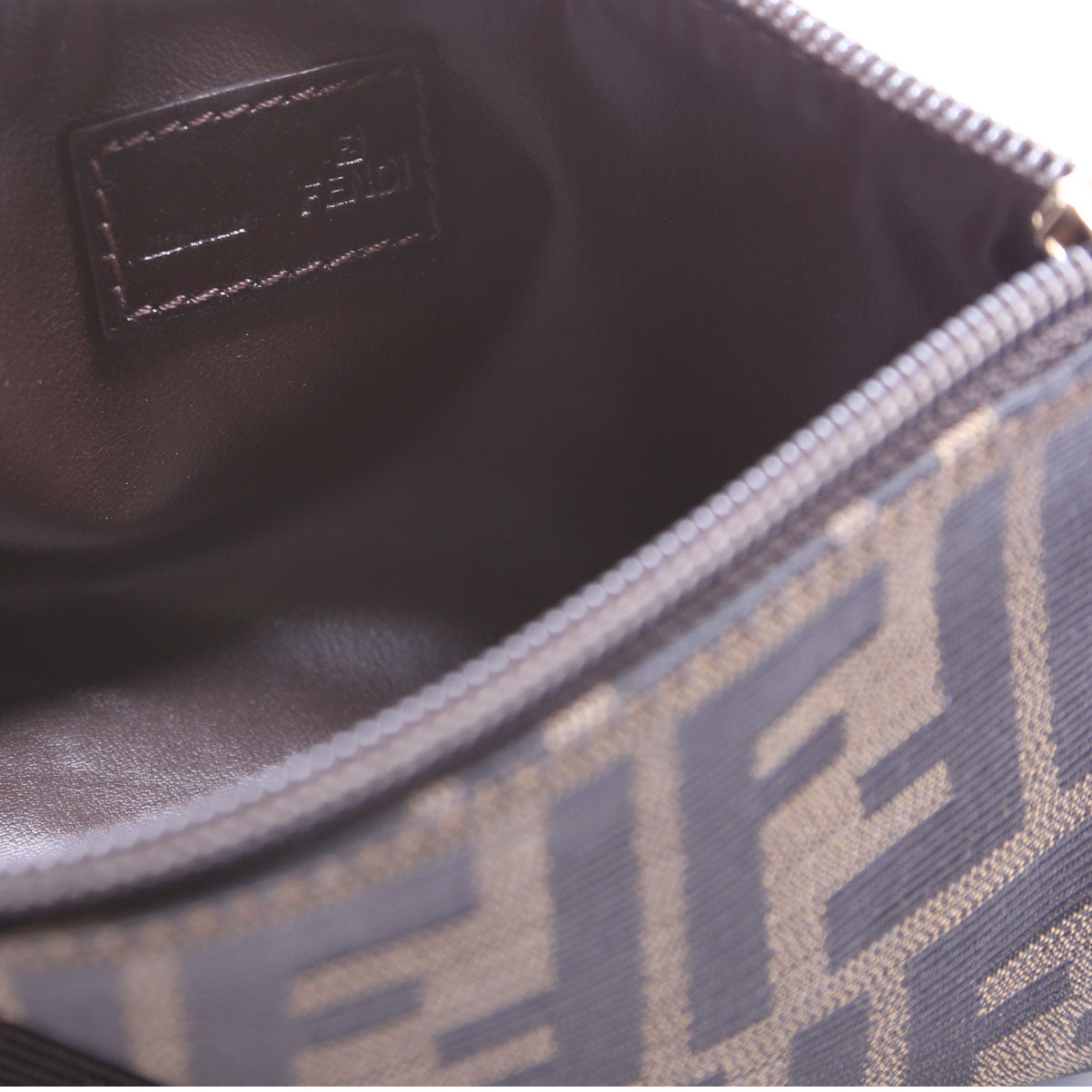 7N0037 Zucca Fabric Mini Cosmetic Pouch Brown