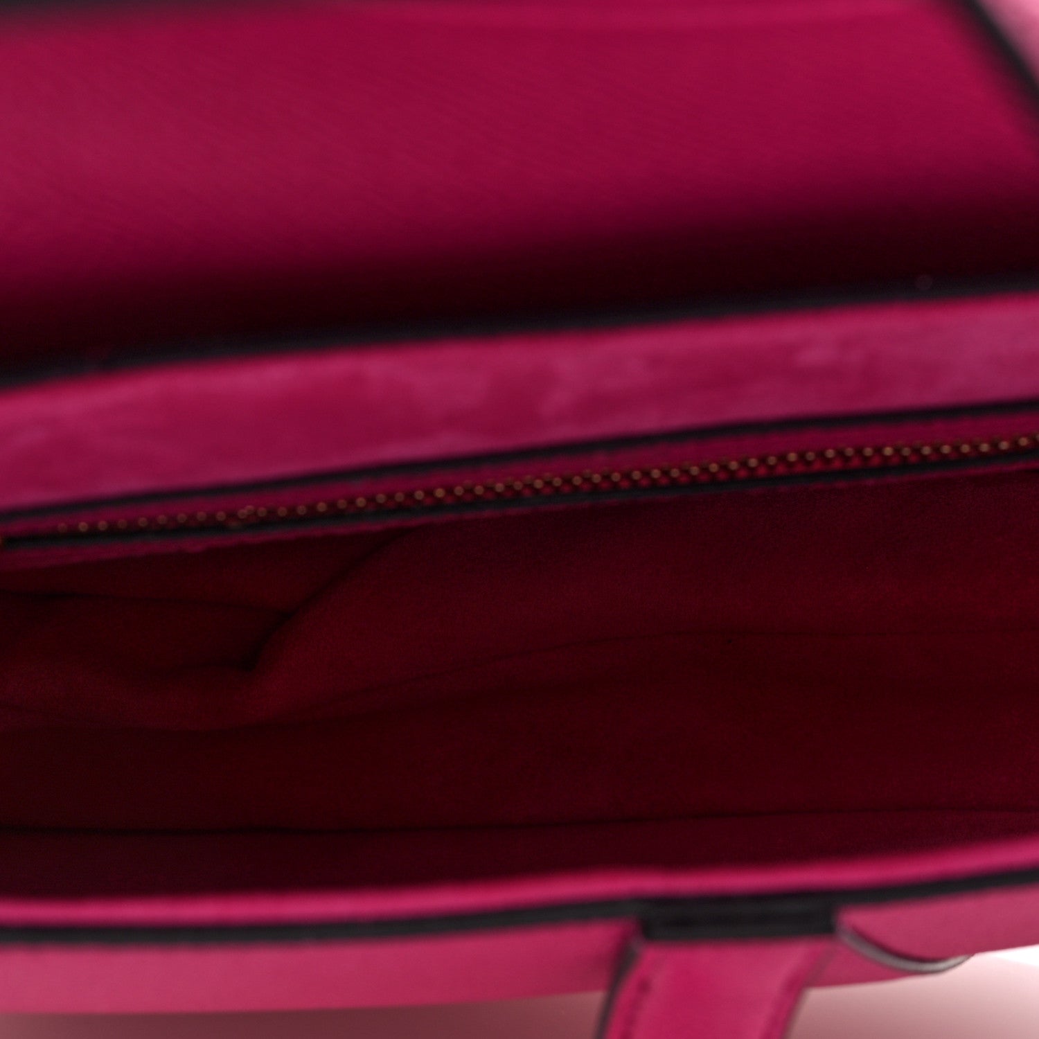 Christian Dior Grained Calfskin Saddle Bag With Strap Fuchsia