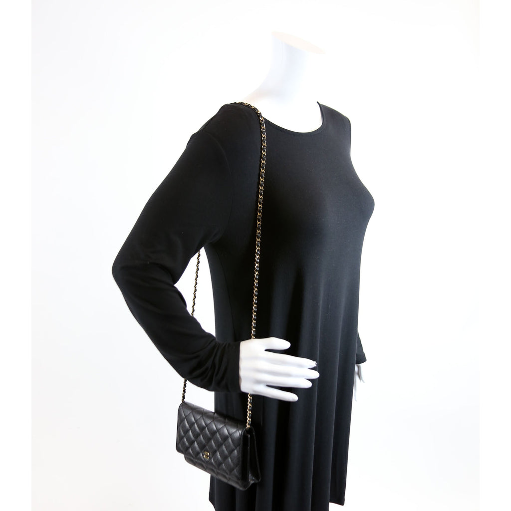 WOC Classic Quilted Caviar RFID Black