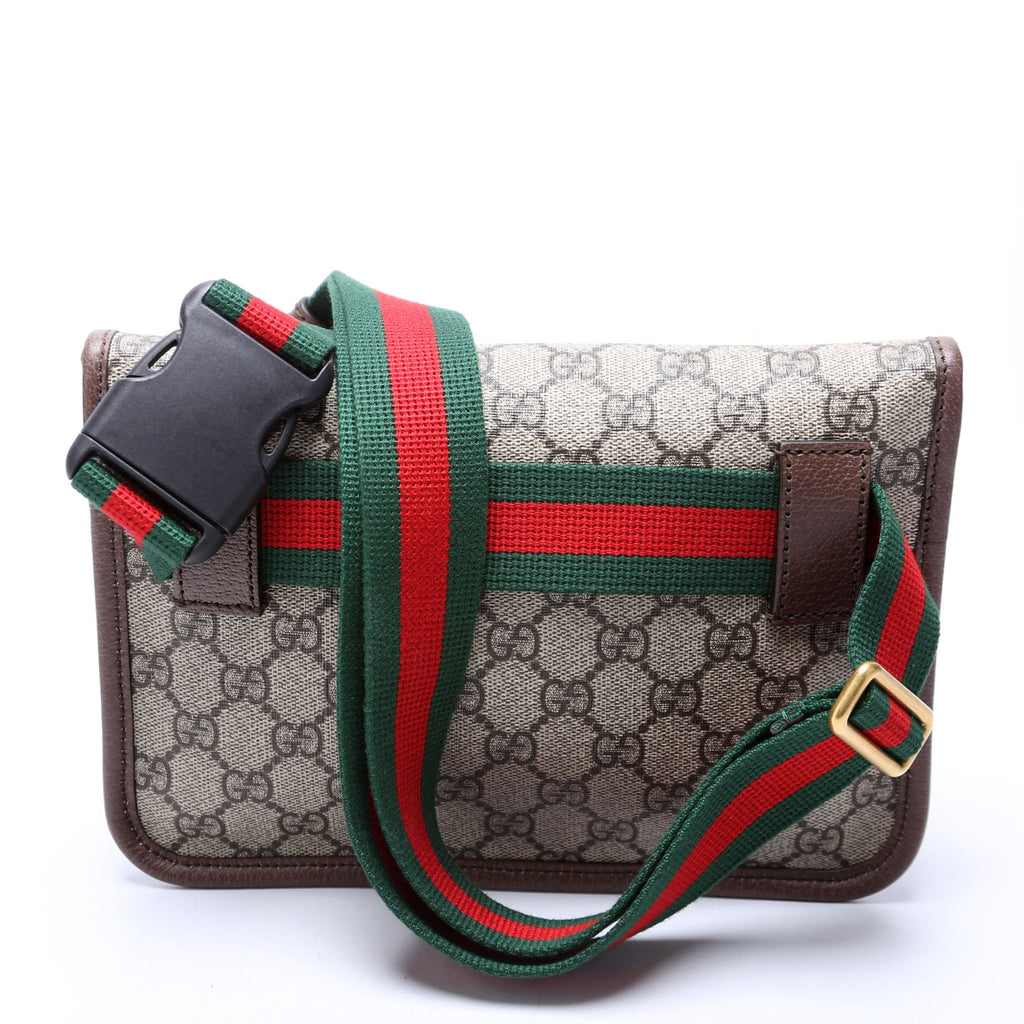 493930 GG Supreme Neo Web Belt Bag Brown