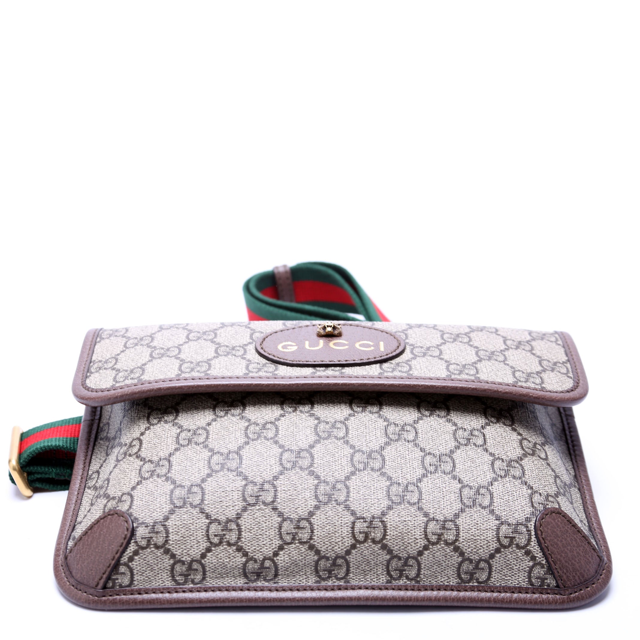 493930 GG Supreme Neo Web Belt Bag Brown