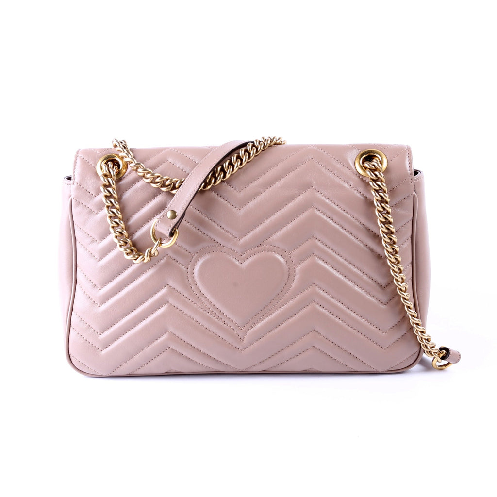 Gucci 443496 Marmont Leather Shoulder Medium Tan
