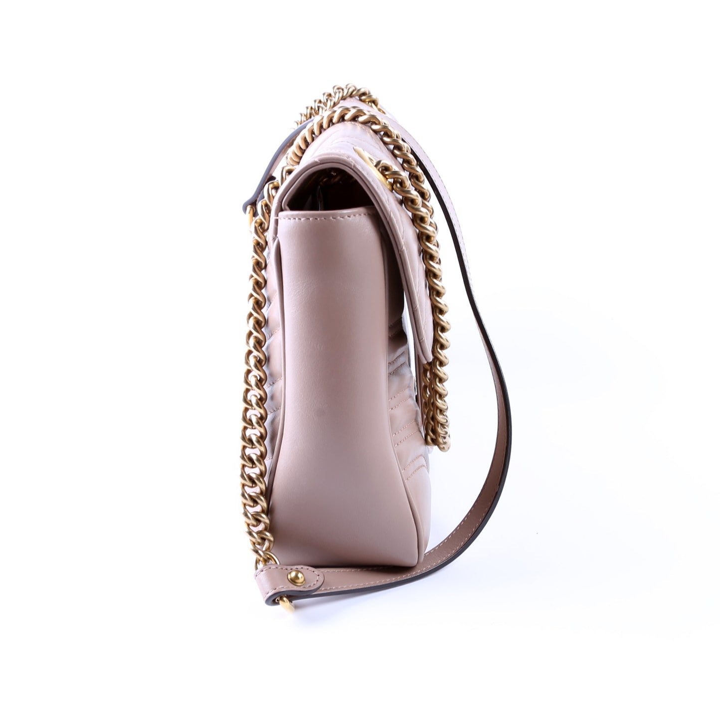 Gucci 443496 Marmont Leather Shoulder Medium Tan