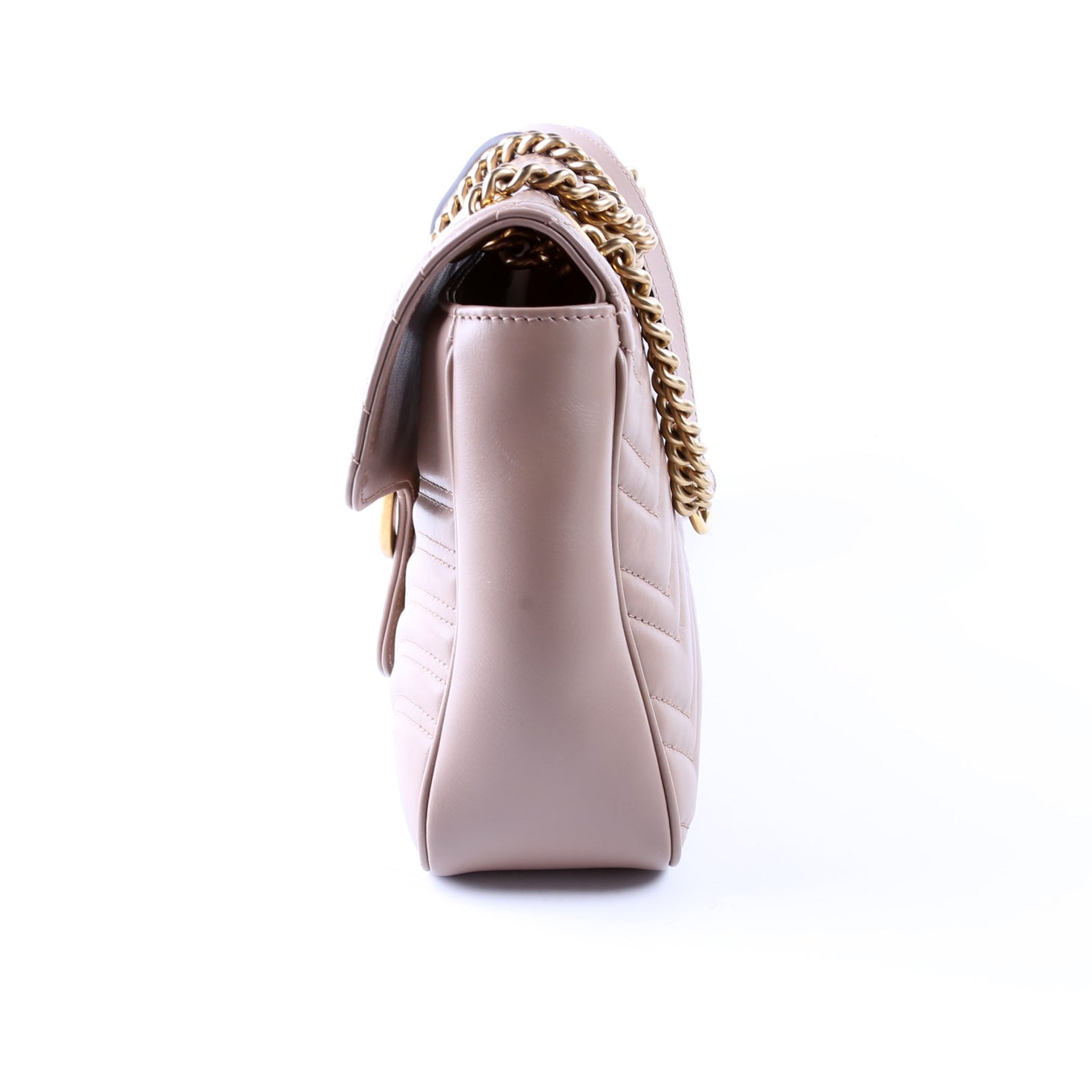 Gucci 443496 Marmont Leather Shoulder Medium Tan