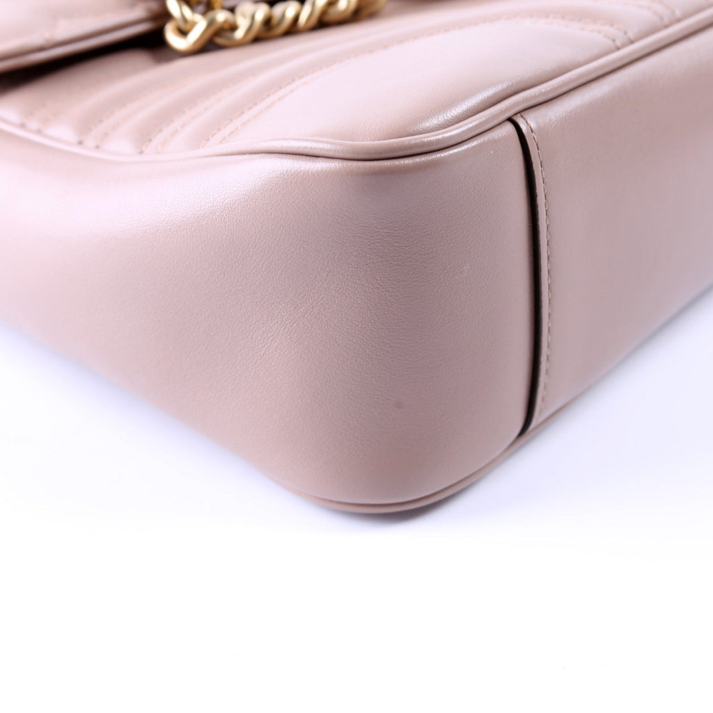 Gucci 443496 Marmont Leather Shoulder Medium Tan