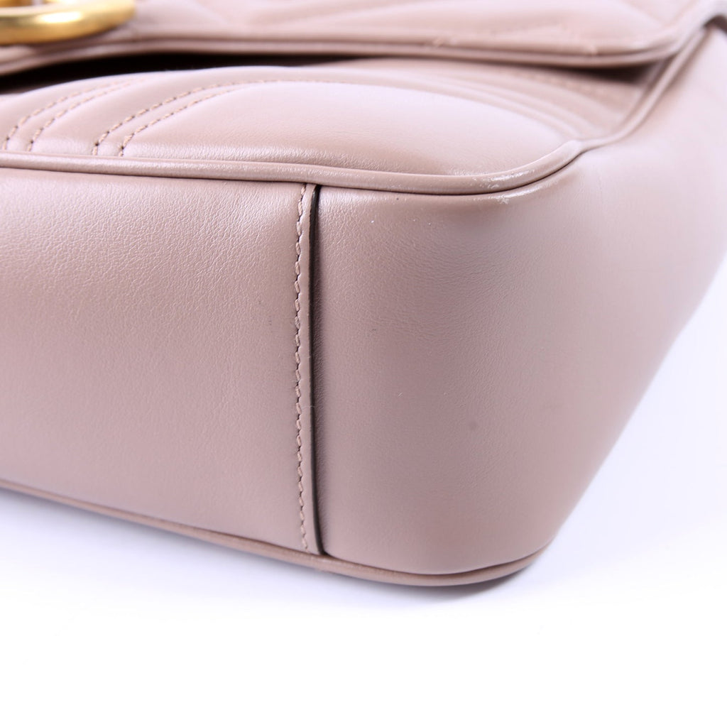 Gucci 443496 Marmont Leather Shoulder Medium Tan