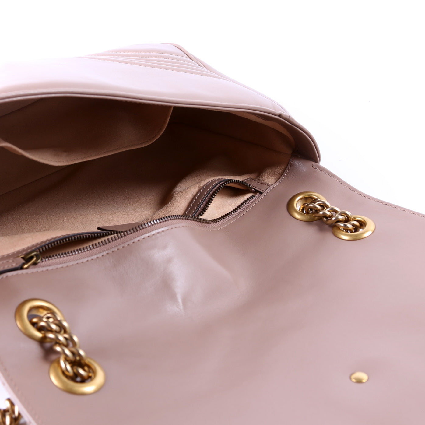 Gucci 443496 Marmont Leather Shoulder Medium Tan