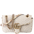 443497 Marmont GG Raffia Snakeskin Shoulder Small Flap