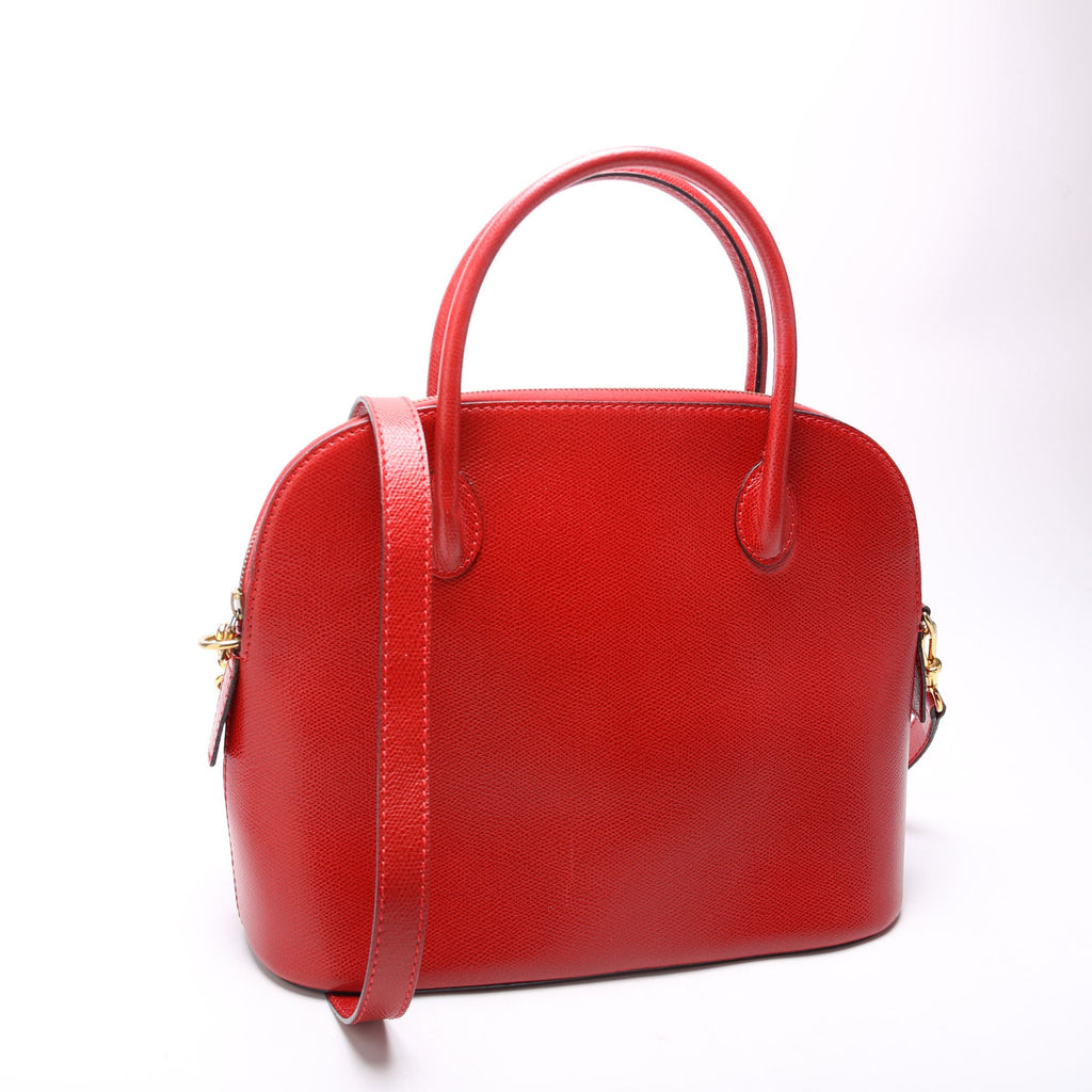 Dome Grained Leather Vintage Red