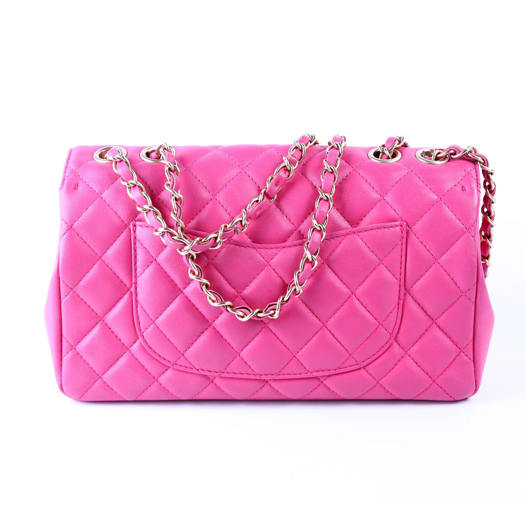Mademoiselle Flap Bag Quilted Lambskin 21M Pink