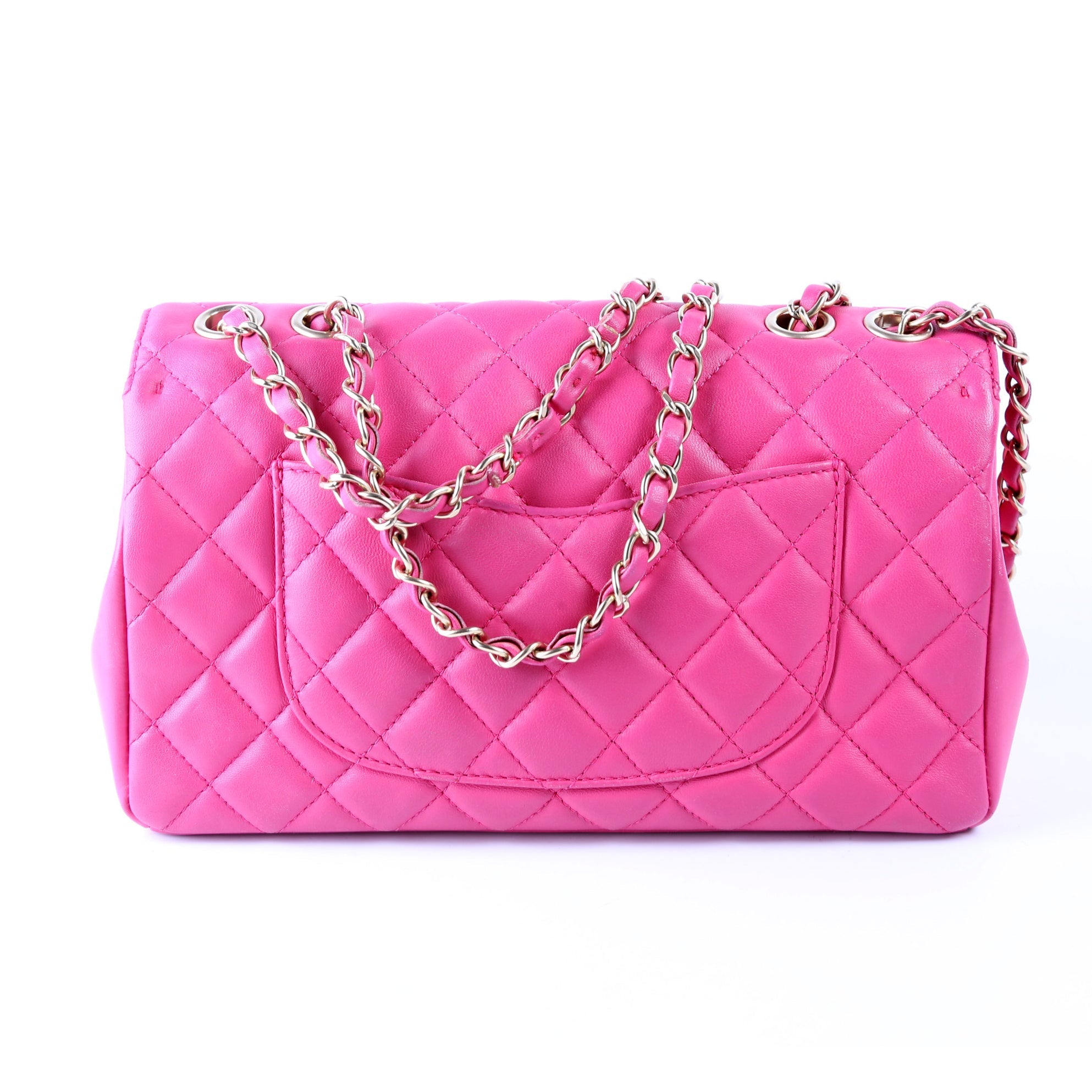 Mademoiselle Flap Bag Quilted Lambskin 21M Pink