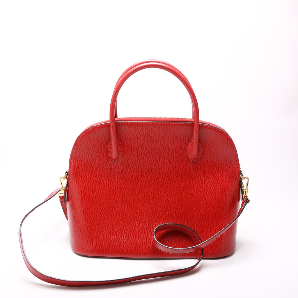 Dome Grained Leather Vintage Red