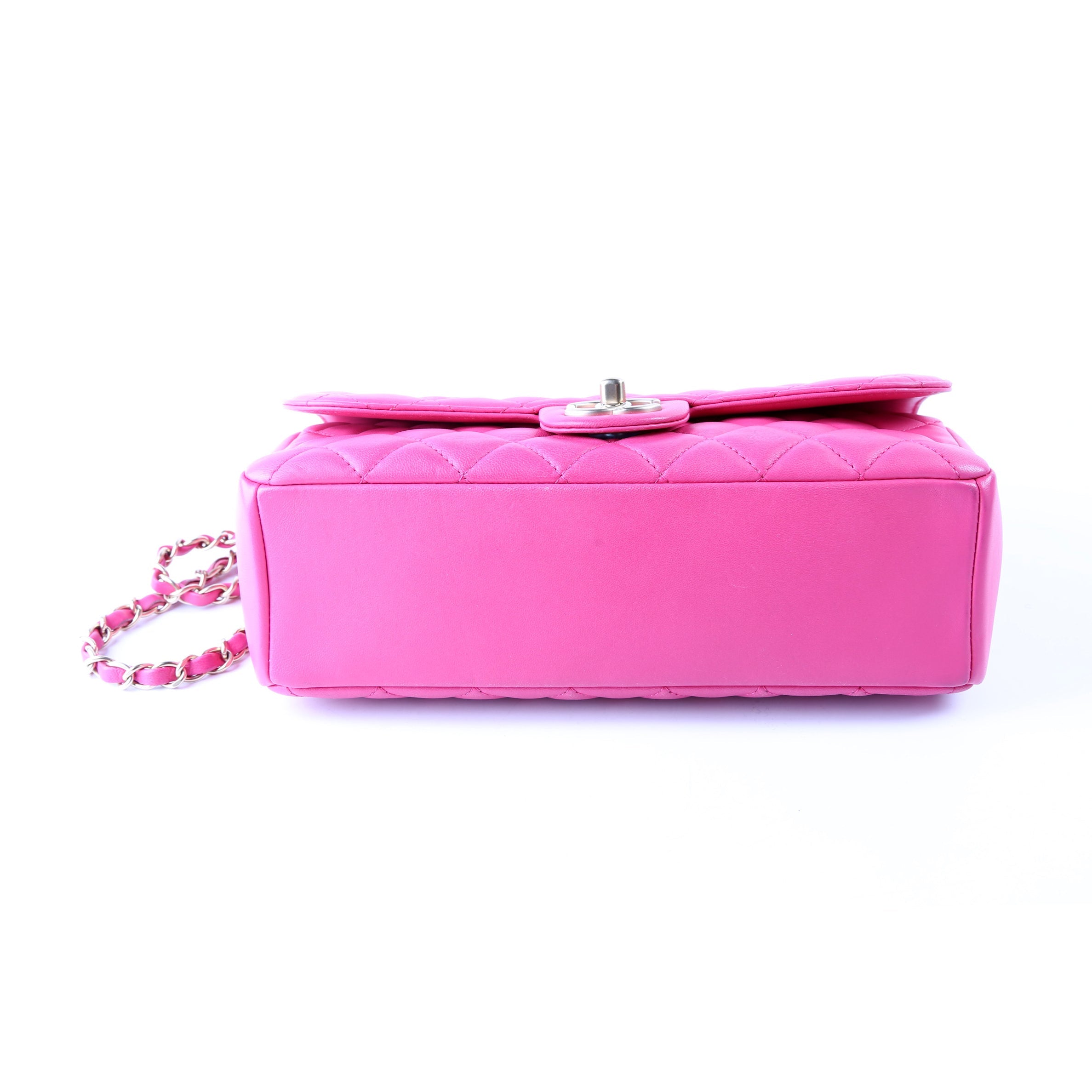 Mademoiselle Flap Bag Quilted Lambskin 21M Pink