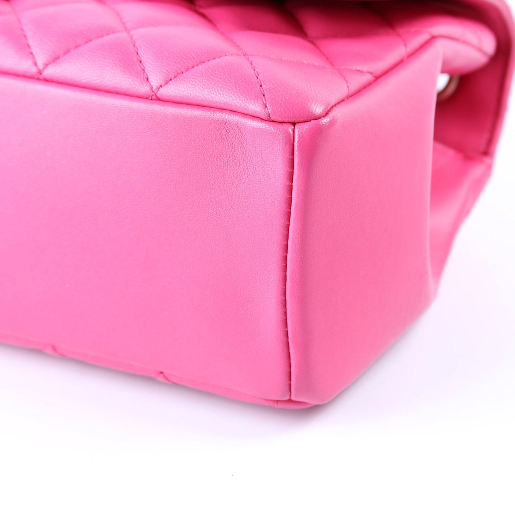 Mademoiselle Flap Bag Quilted Lambskin 21M Pink