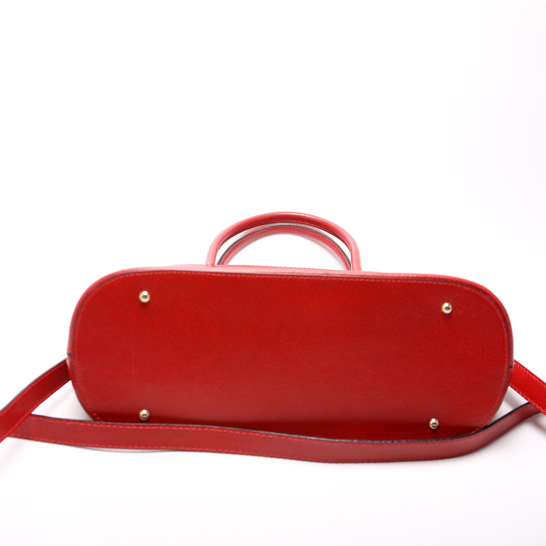 Dome Grained Leather Vintage Red