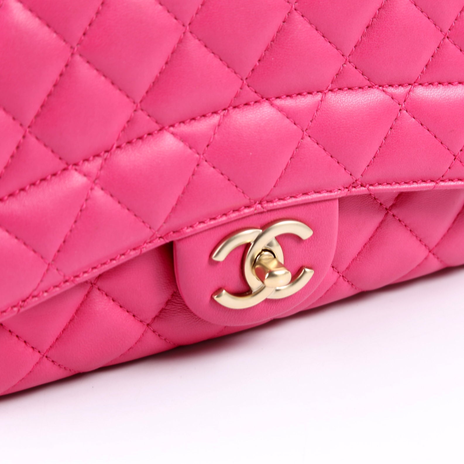 Mademoiselle Flap Bag Quilted Lambskin 21M Pink
