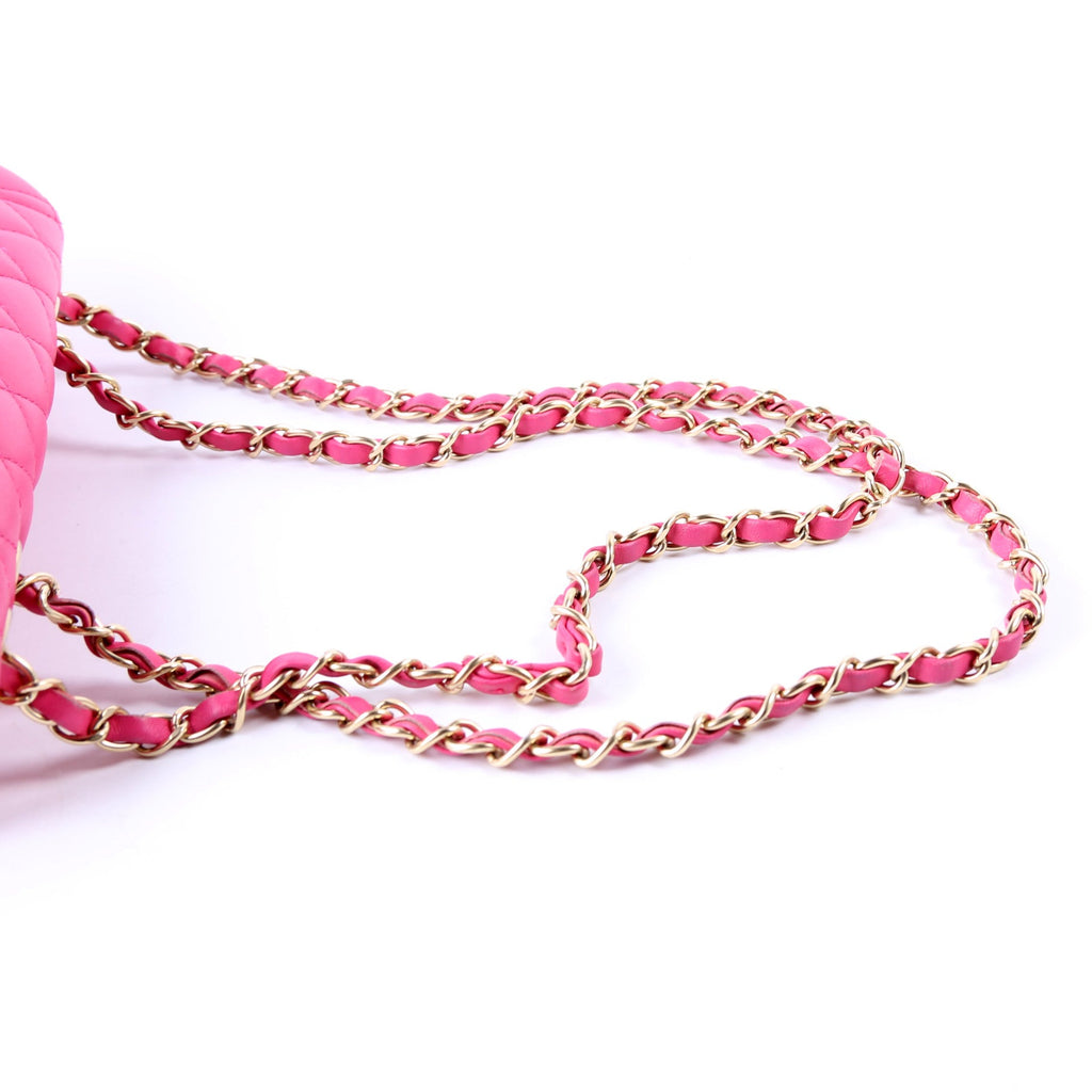 Mademoiselle Flap Bag Quilted Lambskin 21M Pink