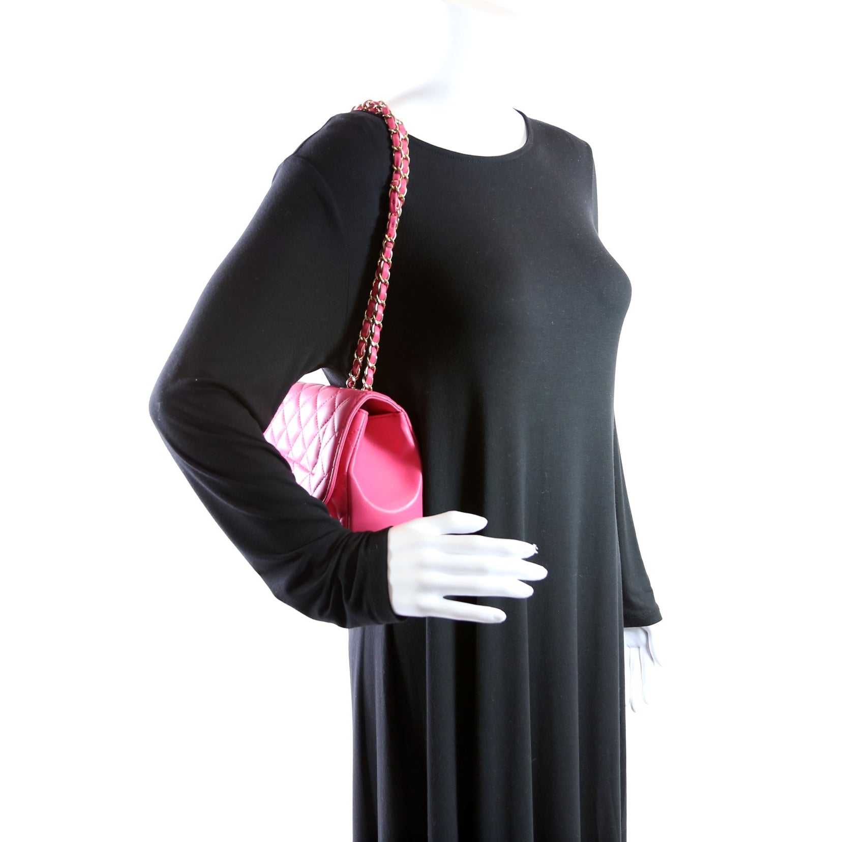 Mademoiselle Flap Bag Quilted Lambskin 21M Pink