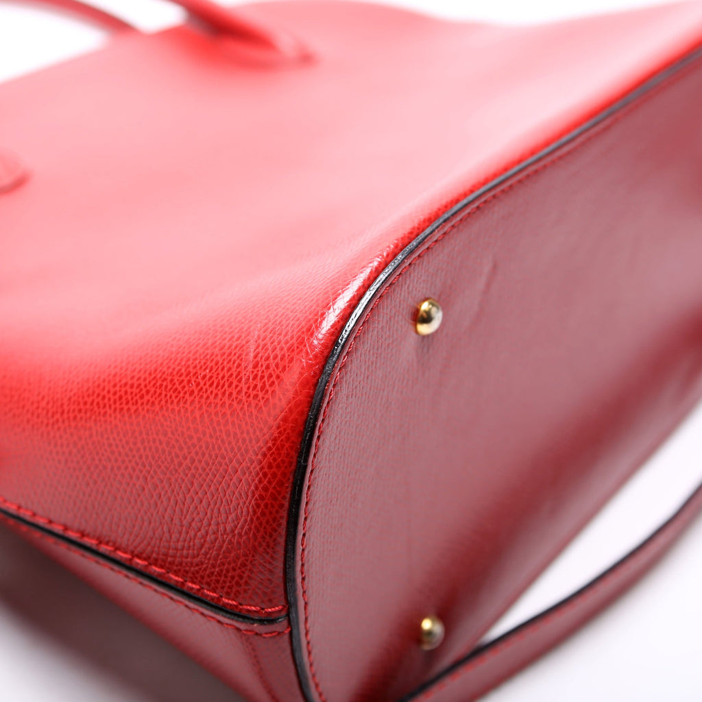 Dome Grained Leather Vintage Red