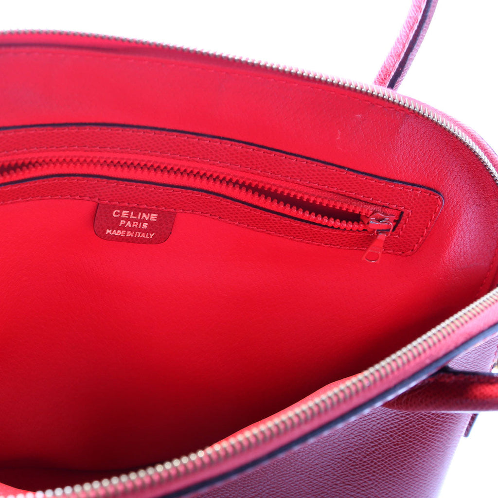 Dome Grained Leather Vintage Red