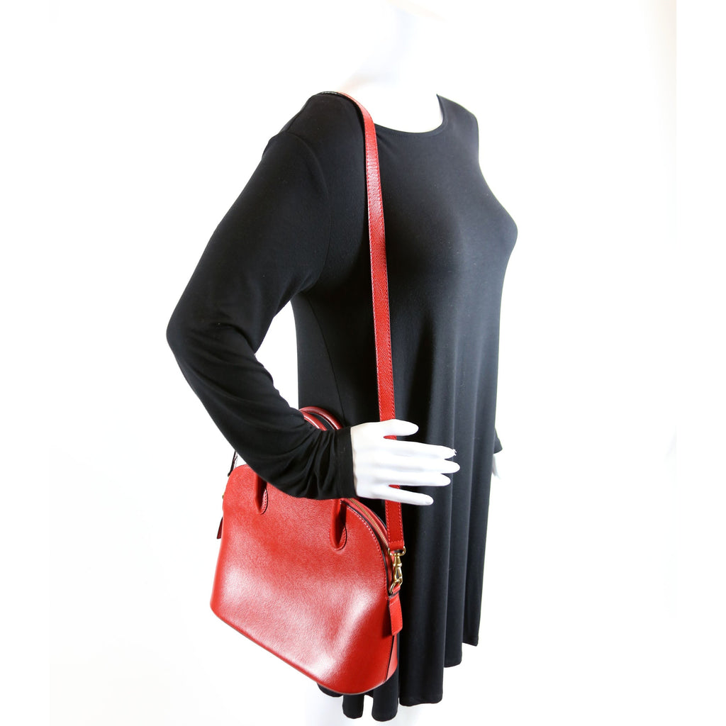 Dome Grained Leather Vintage Red