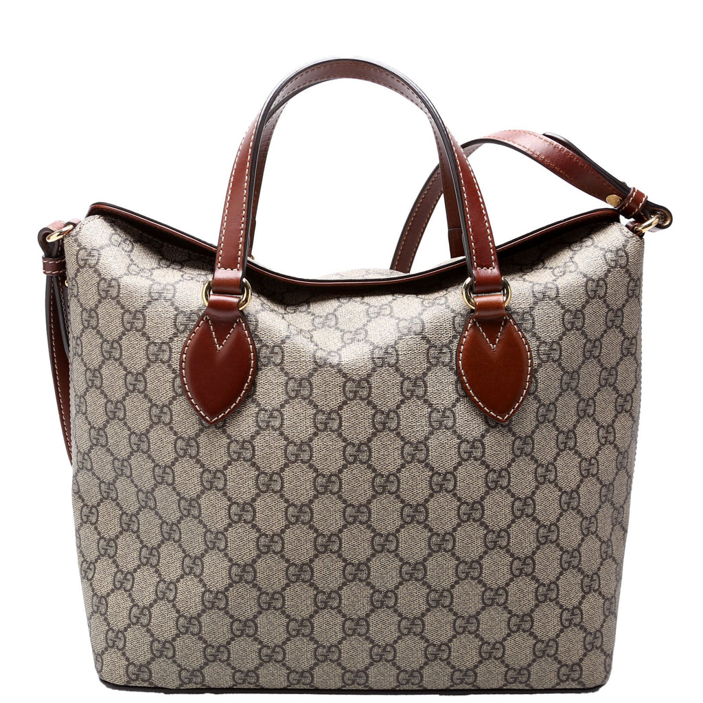 429147 GG Supreme Fold Over Tote Brown