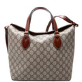 429147 GG Supreme Fold Over Tote Brown