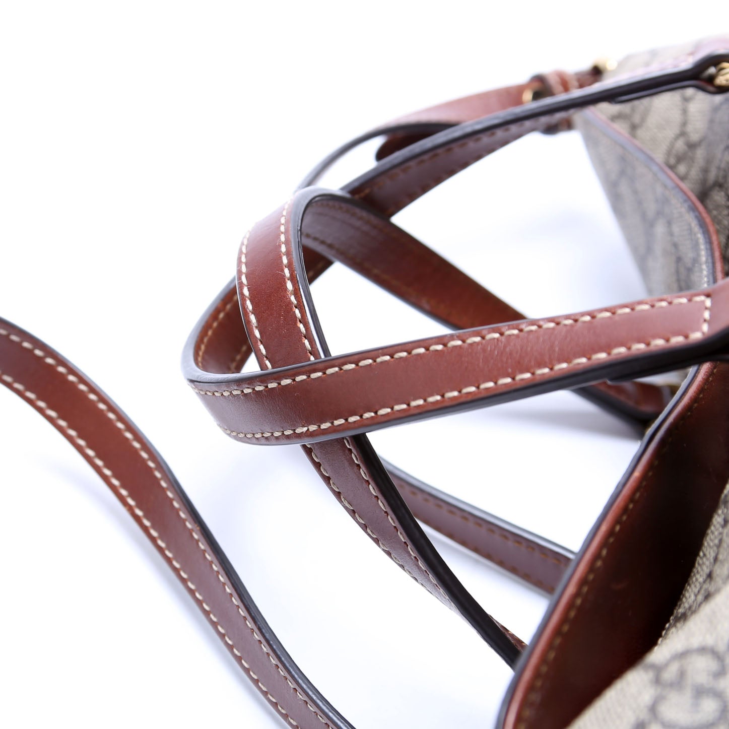 429147 GG Supreme Fold Over Tote Brown